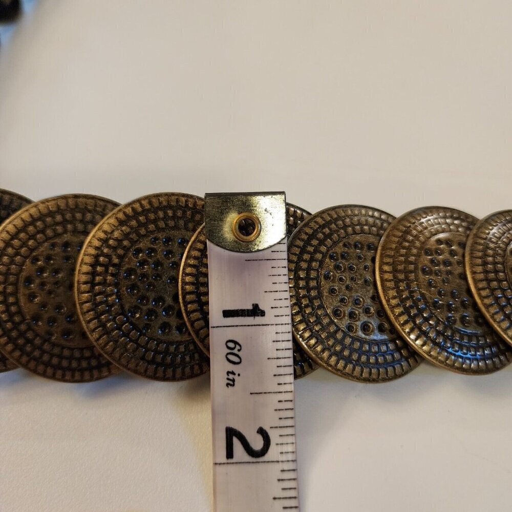 Stretchy Sequent Gold Discs Button Pendant Boho Bohemian Disco Coin Belt Womens - Picture 5 of 6